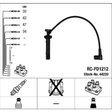 RC-FD1212 NGK | Zündkabelsatz | FORD Galaxy 2.3 97-06 | 44220