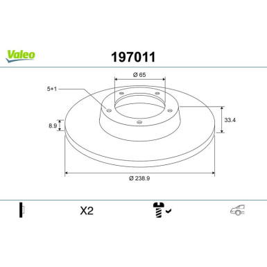VALEO Bremsscheibe | 197011