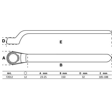 BGS VDE-Einringschlüssel | tief gekröpft | SW 12 mm | 72012