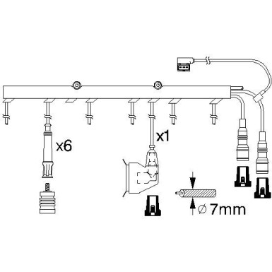 Zündleitungssatz | BMW 3,5 Serie | 0 986 356 323