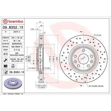 Bremsscheibe VA Xtra | RENAULT Clio, Laguna 07 | 09.B352.1X