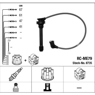 RC-ME79 NGK | Zündkabelsatz | HYUNDAI Accent 05 | 8735
