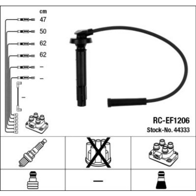 RC-EF1206 NGK | Zündkabelsatz | SUBARU Forester 2.0 05 | 44333