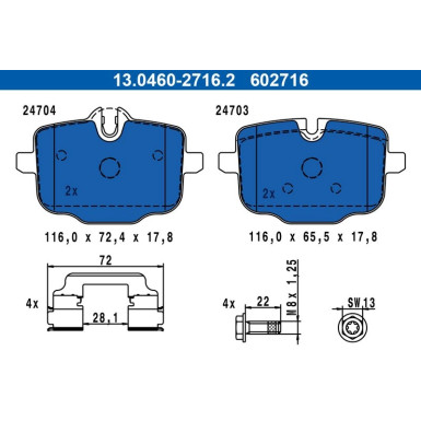 Bremsbelagsatz Bmw T. F10 525-550B/D 10 | 13.0460-2716.2