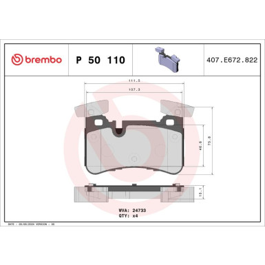 BREMBO Bremsklötze HA | MERCEDES E 09 | P 50 110