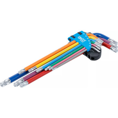 BGS Torx Winkelschlüssel-Satz Multicolour extra lang mit Kugelkopf | 74468