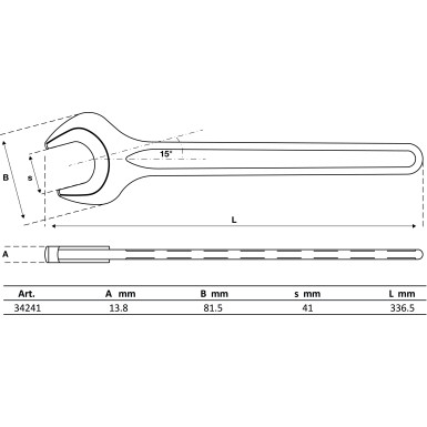 BGS Einmaulschlüssel | DIN 894 | SW 41 mm | 34241