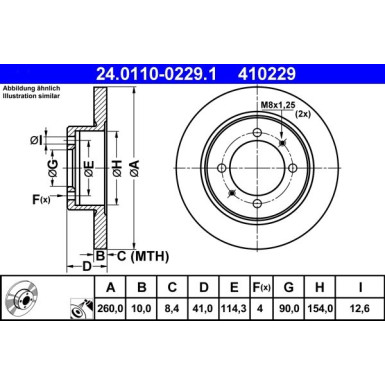 Bremsscheibe Mitsubishi T. Carisma/Space Star 1.3-1.8 95-06 | 24.0110-0229.1