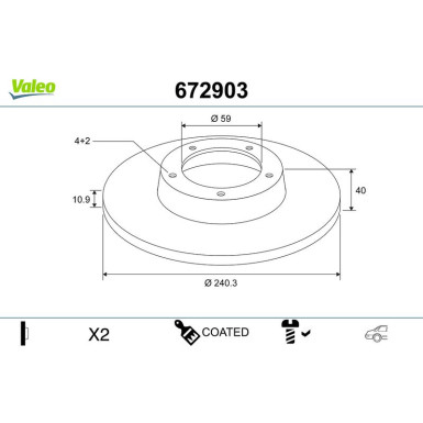 VALEO Bremsscheibe | 672903