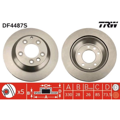 Bremsscheibe HA | AUDI Q7 VW Touareg 03-18 | DF4487S