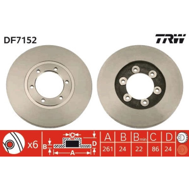 94 481 016 Bremsscheibe VA | KIA K2500-2900 99 | DF7152