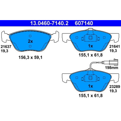 Bremsbelagsatz Alfa S. 147/156/Gt 97-10 | 13.0460-7140.2