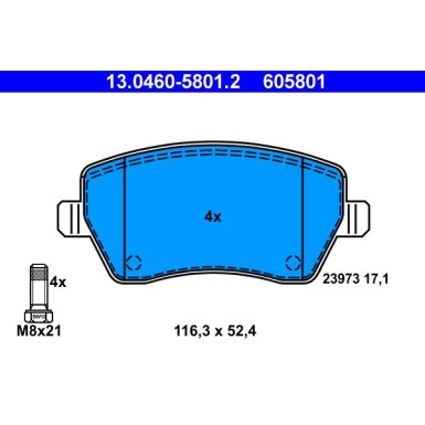 Bremsbelagsatz Nissan P. Micra 1,0-1,6 03-10 | 13.0460-5801.2