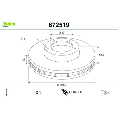 VALEO Bremsscheibe | 672519