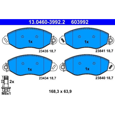 Bremsbelagsatz Ford P. Transit 2.0-2.4 Tdci 00-06 | 13.0460-3992.2