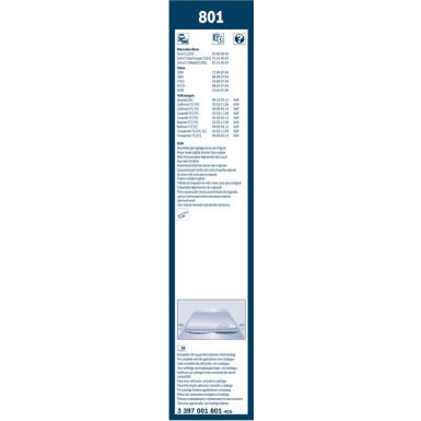 801 BOSCH | Wischerblatt | TWIN-Standard | 3397001801