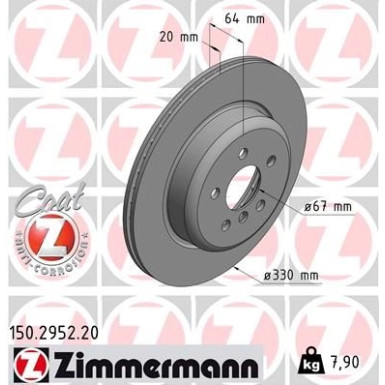 ZIMMERMANN Bremsscheibe | 150.2952.20