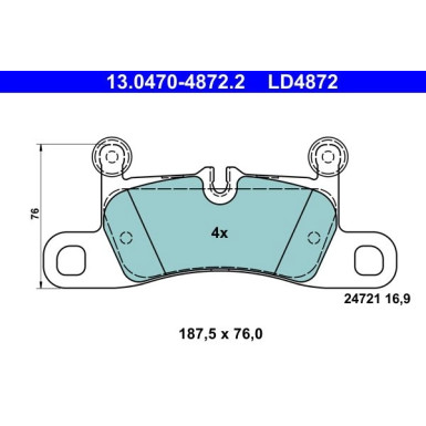 Bremsbelagsatz Vw T. Touareg 3.0-4.2 Tdi 10- Keramik | 13.0470-4872.2