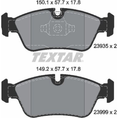 Bremsbelagsatz Bmw S. 1/3 (E87/E90) 1.6-2.0 03-07 Epad | 2393581