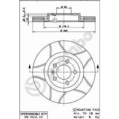 12 481 024M Bremsscheibe VA Brembo Max | AUDI A3,VW Golf,SEAT,SKODA 96 | 09.7012.75