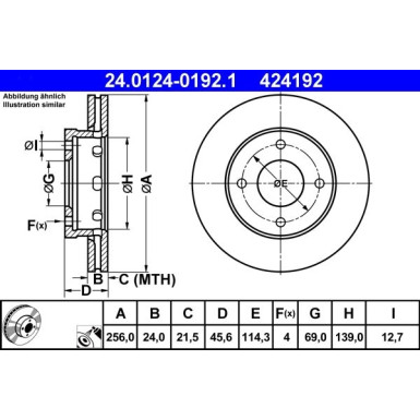 Bremsscheibe Mitsubishi P. Colt 1.1-1.5 04-12 | 24.0124-0192.1