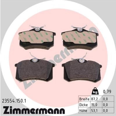 ZIMMERMANN Bremsbeläge | 23554.150.1