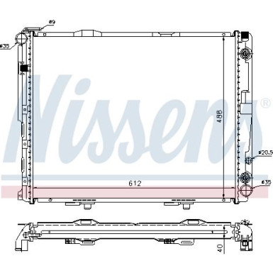 Wasserkühler PKW | MERCEDES 300D AC 93 | 62762A