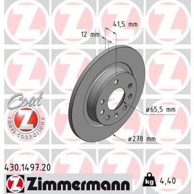 ZIMMERMANN Bremsscheibe | 430.1497.20