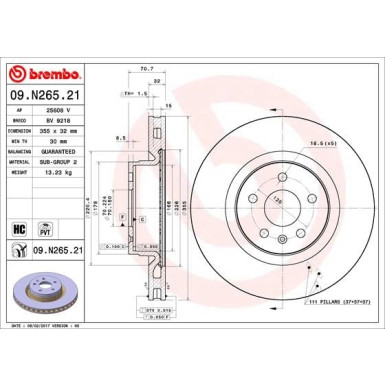 62 481 001 Bremsscheibe VA | TESLA Model S, X 15 | 09.N265.21