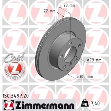 ZIMMERMANN Bremsscheibe | 150.3497.20