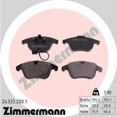 ZIMMERMANN Bremsbeläge | 24333.200.1