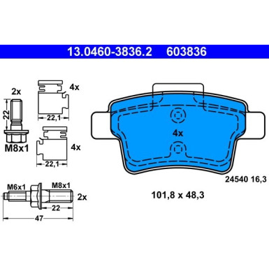 Bremsbelagsatz Citroen T. C4 Picasso 06-13 | 13.0460-3836.2