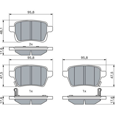 Bremsklötze HA | FIAT 500L 13 | 0 986 494 802