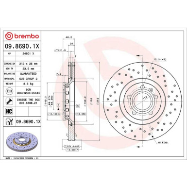 Bremsscheibe VA Xtra | AUDI A4,A6,VW Passat,SEAT,SKOD 96 | 09.8690.1X