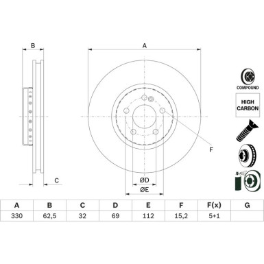 Bremsscheibe | MERCEDES C,E-Klasse,CLS 13 | 0 986 479 H48