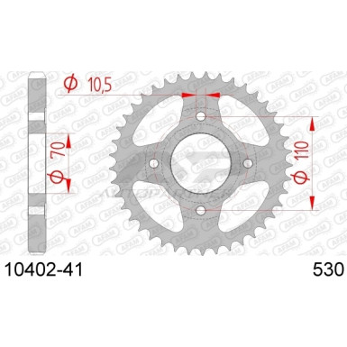 AFAM Kettenrad STAHL 41 Zähne | für 530 | 10402-41