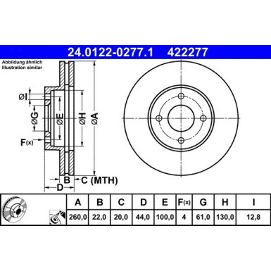 Bremsscheibe Nissan P. Micra/Note 1.2 10 | 24.0122-0277.1