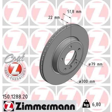 ZIMMERMANN Bremsscheibe | 150.1288.20