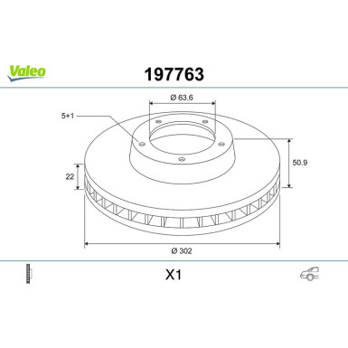 VALEO Bremsscheibe | 197763
