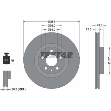 Bremsscheibe Alfa S. 147/156/Fiat Doblo 10- 284Mm | 92046803