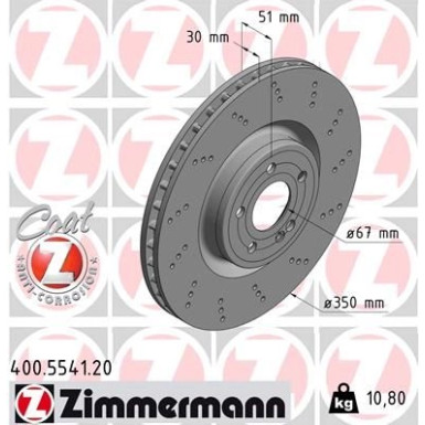 ZIMMERMANN Bremsscheibe | 400.5541.20