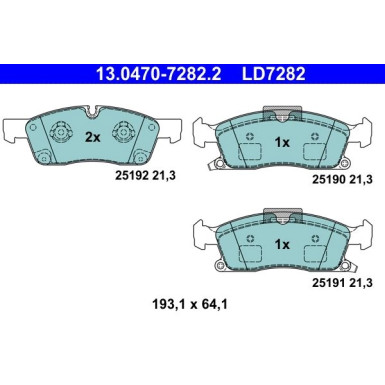 Bremsbelagsatz Db P. W166/X166 Gl/Ml Klasse 11 – Keramik | 13.0470-7282.2