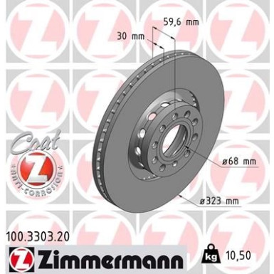 ZIMMERMANN Bremsscheibe | 100.3303.20