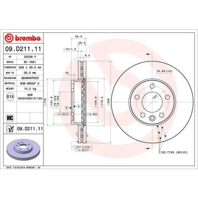 Bremsscheibe VA | VW T5, T6 09 | 09.D211.11