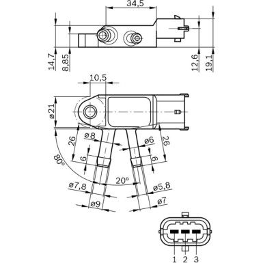 85 616 006 Sensor, Abgasdruck | NISSAN Qashqai,RENAULT Koleos 07 | 0 281 002 772