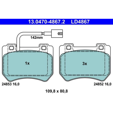 ATE Bremsbeläge | 13.0470-4867.2