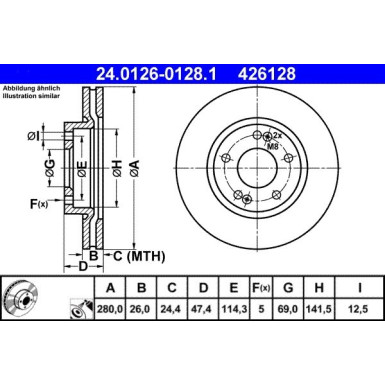 Bremsscheibe Kia P. Magentis/Sportage 2.0-2.7 04-10 | 24.0126-0128.1