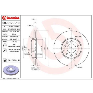 83 481 168 Bremsscheibe VA | MAZDA 6 02 | 09.C179.11