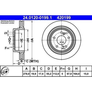 Bremsscheibe Db T. S124/W203 Combi 89-96 | 24.0120-0199.1