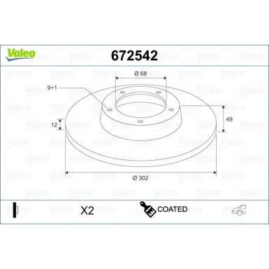 VALEO Bremsscheibe | 672542